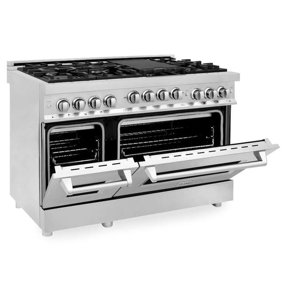 ZLINE 48 in. 6.0 cu. ft. Range with Natural Gas Stove and Natural Gas Oven in Stainless Steel, Open Box-Good Condition