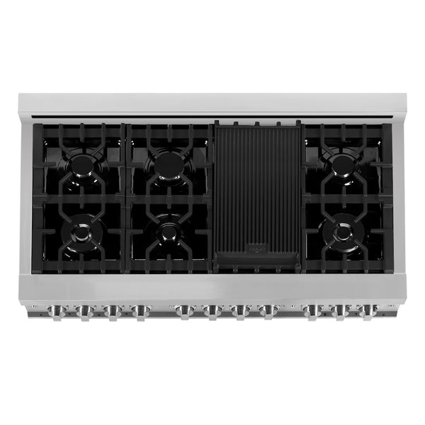 ZLINE 48 in. 6.0 cu. ft. Range with Natural Gas Stove and Natural Gas Oven in Stainless Steel, Open Box-Great Condition