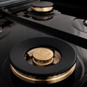 ZLINE Autograph Edition 48 in. Legacy Gas Rangetop with 7 Burners and Porcelain Cooktop in Stainless Steel with Polished Gold Accents (RTZ-48-G)
