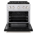 ZLINE 30 in. 4.2 cu. ft. Paramount Dual Fuel Range with 4 Burner DuoPro™ Cooktop and Electric Convection Oven with Black Matte Door (PSDR-BLM-30)