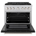 ZLINE 36 in. 5.2 cu. ft. Paramount Dual Fuel Range with 6 Burner DuoPro™ Cooktop and Electric Convection Oven with Black Matte Door (PSDR-BLM-36)