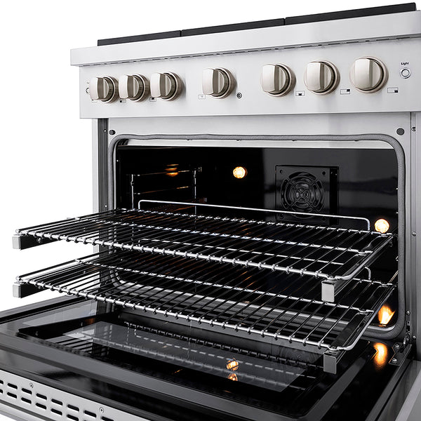 ZLINE 36 in. 5.2 cu. ft. Paramount Dual Fuel Range with 6 Burner DuoPro™ Cooktop and Electric Convection Oven in Stainless Steel, Open Box-Great Condition