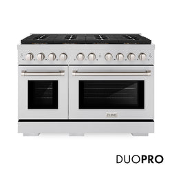 ZLINE 48 in. 6.7 cu. ft. Paramount Dual Fuel Range with 8 Burner DuoPro™ Cooktop and Dual Ovens in Stainless Steel, Open Box-Great Condition