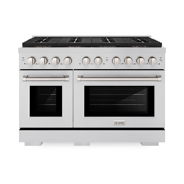 ZLINE 48 in. 6.7 cu. ft. Paramount Dual Fuel Range with 8 Burner DuoPro™ Cooktop and Dual Ovens in Stainless Steel, Open Box-Great Condition