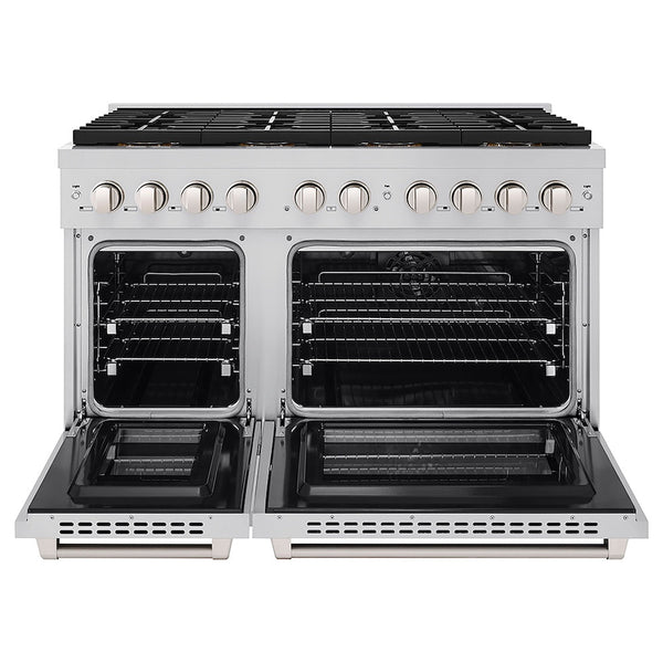 ZLINE 48 in. 6.7 cu. ft. Paramount Dual Fuel Range with 8 Burner DuoPro™ Cooktop and Dual Ovens in Stainless Steel, Open Box-Good Condition