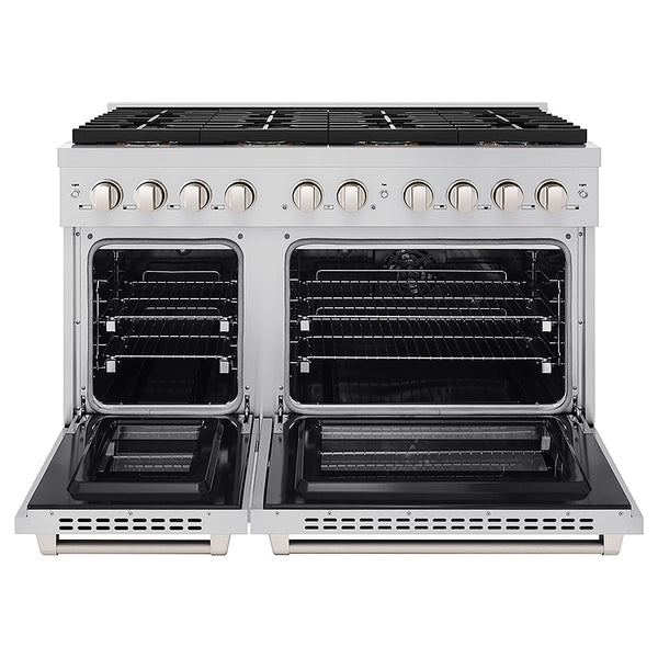 ZLINE 48 in. 6.7 cu. ft. Paramount Dual Fuel Range with 8 Burner DuoPro™ Cooktop and Dual Ovens in Stainless Steel, Open Box-Great Condition
