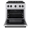ZLINE Autograph Edition 30 in. 4.2 cu. ft. Paramount Dual Fuel Range with 4 Burner DuoPro™ Cooktop and Electric Convection Oven in Stainless Steel with Matte Black Accents, Open Box-Great Condition