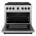 ZLINE Autograph Edition 36 in. 5.2 cu. ft. Paramount Dual Fuel Range with 6 Burner DuoPro™ Cooktop and Electric Convection Oven in Stainless Steel and Matte Black Accents, Open Box-Good Condition