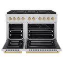 ZLINE Autograph Edition 48 in. 6.7 cu. ft. Paramount Dual Fuel Range with 8 Burner DuoPro™ Cooktop and Dual Ovens in Stainless Steel and Champagne Bronze Accents, Open Box-Great Condition
