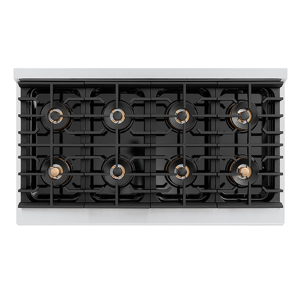 ZLINE Autograph Edition 48 in. 6.7 cu. ft. Paramount Dual Fuel Range with 8 Burner DuoPro™ Cooktop and Dual Ovens in Stainless Steel and Champagne Bronze Accents, Open Box-Great Condition