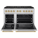 ZLINE Autograph Edition 48 in. 6.7 cu. ft. Paramount Dual Fuel Range with 8 Burner DuoPro™ Cooktop and Dual Ovens in Stainless Steel and Polished Gold Accents, Open Box-Great Condition