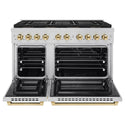 ZLINE Autograph Edition 48 in. 6.7 cu. ft. Paramount Dual Fuel Range with 8 Burner DuoPro™ Cooktop and Dual Ovens in Stainless Steel and Polished Gold Accents, Open Box-Good Condition