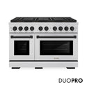 ZLINE Autograph Edition 48 in. 6.7 cu. ft. Paramount Dual Fuel Range with 8 Burner DuoPro™ Cooktop and Dual Ovens in Stainless Steel and Matte Black Accents, Open Box-Great Condition