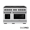 ZLINE Autograph Edition 48 in. 6.7 cu. ft. Paramount Dual Fuel Range with 8 Burner DuoPro™ Cooktop and Dual Ovens in Stainless Steel and Matte Black Accents, Open Box-Good Condition