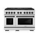 ZLINE Autograph Edition 48 in. 6.7 cu. ft. Paramount Dual Fuel Range with 8 Burner DuoPro™ Cooktop and Dual Ovens in Stainless Steel and Matte Black Accents, Open Box-Good Condition
