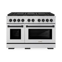 ZLINE Autograph Edition 48 in. 6.7 cu. ft. Paramount Dual Fuel Range with 8 Burner DuoPro™ Cooktop and Dual Ovens in Stainless Steel and Matte Black Accents, Open Box-Great Condition