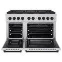 ZLINE Autograph Edition 48 in. 6.7 cu. ft. Paramount Dual Fuel Range with 8 Burner DuoPro™ Cooktop and Dual Ovens in Stainless Steel and Matte Black Accents, Open Box-Good Condition