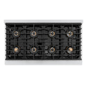 ZLINE Autograph Edition 48 in. 6.7 cu. ft. Paramount Dual Fuel Range with 8 Burner DuoPro™ Cooktop and Dual Ovens with Black Matte Doors and Polished Gold Accents, Open Box-Good Condition