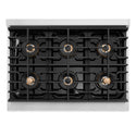 ZLINE Autograph Edition 36 in. 5.2 cu. ft. Paramount Dual Fuel Range with 6 Burner DuoPro™ Cooktop and Electric Convection Oven with White Matte Door and Matte Black Accents, Open Box-Great Condition