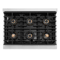 ZLINE Autograph Edition 36 in. 5.2 cu. ft. Paramount Dual Fuel Range with 6 Burner DuoPro™ Cooktop and Electric Convection Oven with White Matte Door and Matte Black Accents, Open Box-Good Condition