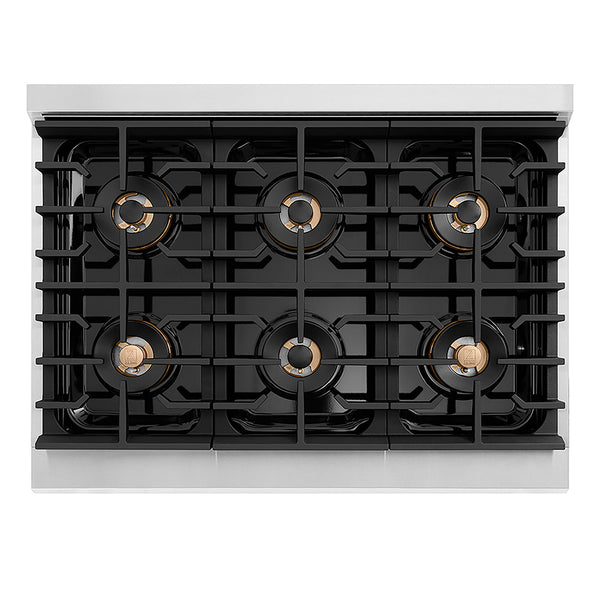 ZLINE Autograph Edition 36 in. 5.2 cu. ft. Paramount Dual Fuel Range with 6 Burner DuoPro™ Cooktop and Electric Convection Oven with White Matte Door and Matte Black Accents, Open Box-Great Condition
