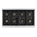ZLINE Autograph Edition 48 in. 6.7 cu. ft. Paramount Dual Fuel Range with 8 Burner DuoPro™ Cooktop and Dual Ovens with White Matte Doors and Champagne Bronze Accents, Open Box-Great Condition