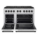 ZLINE Autograph Edition 48 in. 6.7 cu. ft. Paramount Dual Fuel Range with 8 Burner DuoPro™ Cooktop and Dual Ovens with White Matte Doors and Matte Black Accents, Open Box-Good Condition