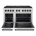 ZLINE Autograph Edition 48 in. 6.7 cu. ft. Paramount Dual Fuel Range with 8 Burner DuoPro™ Cooktop and Dual Ovens with White Matte Doors and Matte Black Accents, Open Box-Great Condition