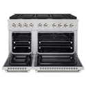 ZLINE Autograph Edition 48 in. 6.7 cu. ft. Paramount Double Oven Dual Fuel Range with 8 Burner Gas Cooktop in Stainless Steel and Polished Nickel Helix Handles and Knob Accents, Open Box-Good Condition