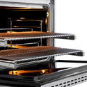 ZLINE Autograph Edition 36 in. 5.2 cu. ft. Paramount Dual Fuel Range with 6 Burner DuoPro™ Cooktop and Electric Convection Oven in Stainless Steel with Polished Gold Helix Handle and Accents (PSDRZ-36-KG)