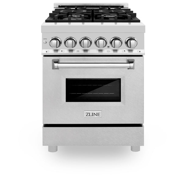 ZLINE 24 in. 2.8 cu. ft. Legacy Dual Fuel Range with 4 Burner Gas Cooktop and Electric Convection Oven