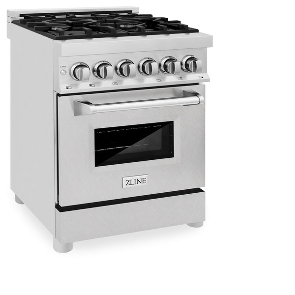 ZLINE 24 in. 2.8 cu. ft. Legacy Dual Fuel Range with 4 Burner Gas Cooktop and Electric Convection Oven