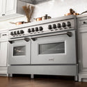 ZLINE 60 in. 7.4 cu. ft. Legacy Dual Fuel Range with 9 Burner Gas Cooktop and 2 Electric Convection Ovens