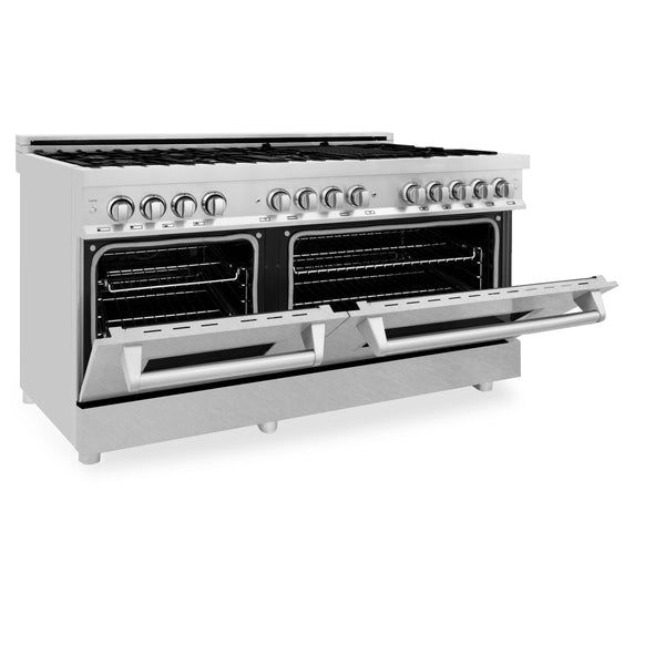 ZLINE 60 in. 7.4 cu. ft. Legacy Dual Fuel Range with 9 Burner Gas Cooktop and 2 Electric Convection Ovens