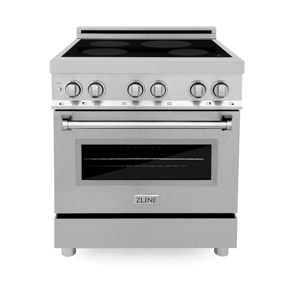 ZLINE 30 in. 4.0 cu. ft. Legacy Induction Range with 4 Element Cooktop and Electric Oven in Satin Stainless Steel, Open Box-Great Condition