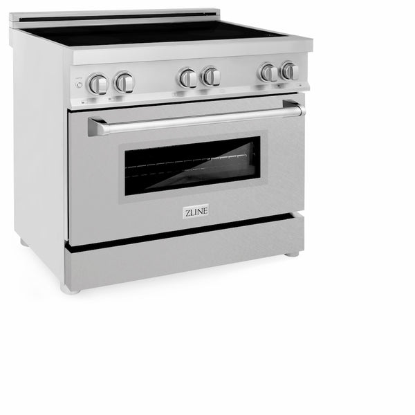ZLINE 36 in. 4.6 cu. ft. Legacy Induction Range with 5 Element Cooktop and Electric Oven in Stainless Steel with Satin Stainless Steel, Open Box-Great Condition