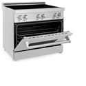 ZLINE 36 in. 4.6 cu. ft. Legacy Induction Range with 5 Element Cooktop and Electric Oven in Stainless Steel with Satin Stainless Steel, Open Box-Great Condition