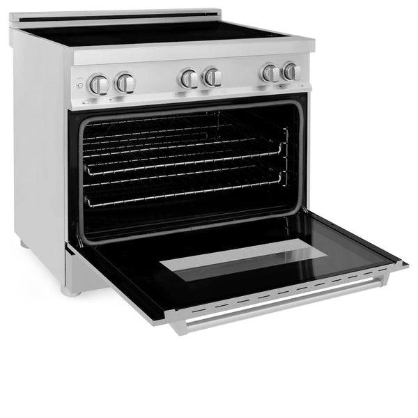 ZLINE 36 in. 4.6 cu. ft. Legacy Induction Range with 5 Element Cooktop and Electric Oven in Stainless Steel with Satin Stainless Steel, Open Box-Great Condition