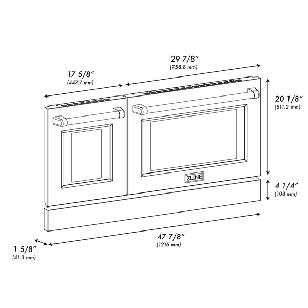 ZLINE 48 in. Black Matte Range Doors for SGR Models (SR-DR-BLM-48)