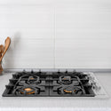 ZLINE 30" Gas Cooktop with 4 Gas Brass Burners and Black Porcelain Top (RC-BR-30-PBT)