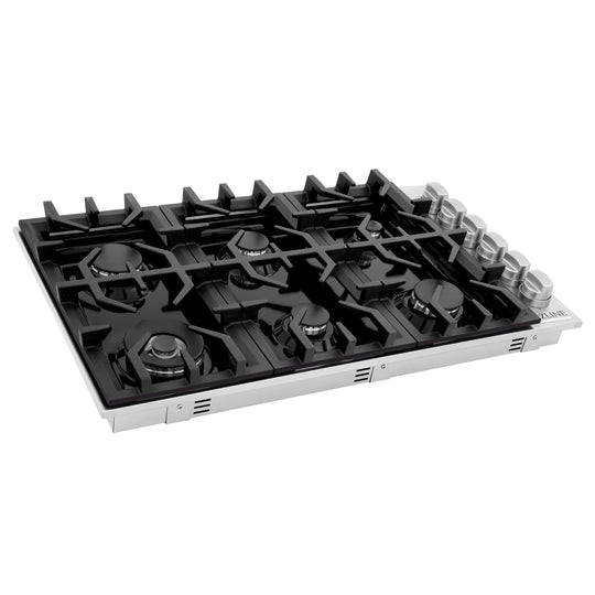 ZLINE 36 in. Gas Cooktop with 6 Burners and Black Porcelain Top, Open Box-Great Condition