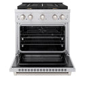 ZLINE 30 in. 4.2 cu. ft. Paramount Dual Fuel Range with Gas Cooktop and Electric Convection Oven in Stainless Steel with 4 Brass Burners (SDR-BR-30)