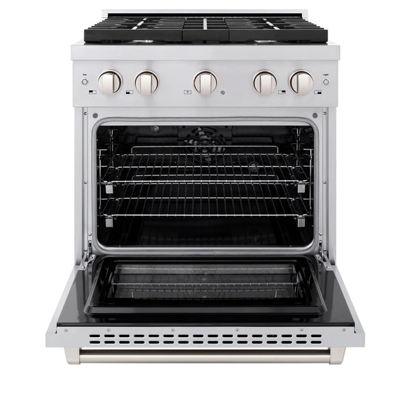 ZLINE 36 in. 5.2 cu. ft. Paramount Dual Fuel Range with 6 Burner Gas Cooktop and Electric Convection Oven in Stainless Steel with White Matte Door (SDR-WM-36)