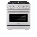 ZLINE 36 in. 5.2 cu. ft. Paramount Dual Fuel Range with 6 Burner Gas Cooktop and Electric Convection Oven in Stainless Steel with White Matte Door (SDR-WM-36)