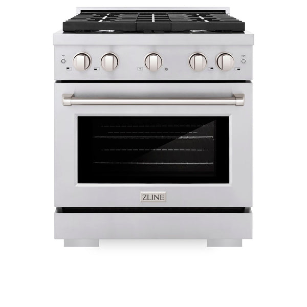 ZLINE 30 in. 4.2 cu. ft. Paramount Dual Fuel Range with 4 Burner Gas Cooktop and Electric Convection Oven in Stainless Steel, Open Box-Good Condition