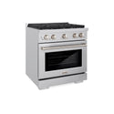 ZLINE 36 in. 5.2 cu. ft. Paramount Dual Fuel Range with 6 Burner Gas Cooktop and Electric Convection Oven in Stainless Steel with White Matte Door (SDR-WM-36)