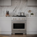 ZLINE 30 in. 4.2 cu. ft. Paramount Dual Fuel Range with 4 Burner Gas Cooktop and Electric Convection Oven in Stainless Steel, Open Box-Good Condition