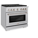 ZLINE 36 in. 5.2 cu. ft. Paramount Dual Fuel Range with 6 Burner Gas Cooktop and Electric Convection Oven in Stainless Steel (SDR36)