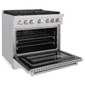 ZLINE 36 in. 5.2 cu. ft. Paramount Dual Fuel Range with 6 Burner Gas Cooktop and Electric Convection Oven in Stainless Steel, Open Box-Great Condition