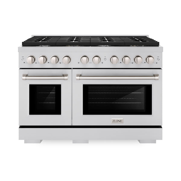 ZLINE 48 in. 6.7 cu. ft. Paramount Double Oven Dual Fuel Range with 8 Burner Gas Cooktop in Stainless Steel, Open Box-Great Condition